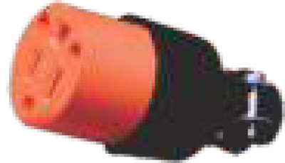 KBA-022 Conector aéreo 16 amp. 220v. abrazadera metálica polo a tierra